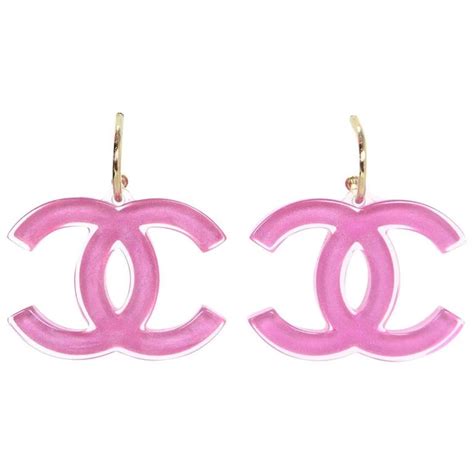 large pink acrylic earring chanel|chanel earrings cost.